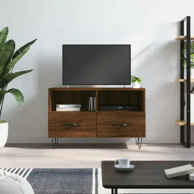 The Living Store TV omarica rjavi hrast 80x36x50 cm inženirski les - TV Omarica
