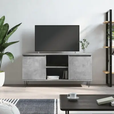 The Living Store TV omarica betonsko siva 104x35x50 cm inženirski les - TV Omarica