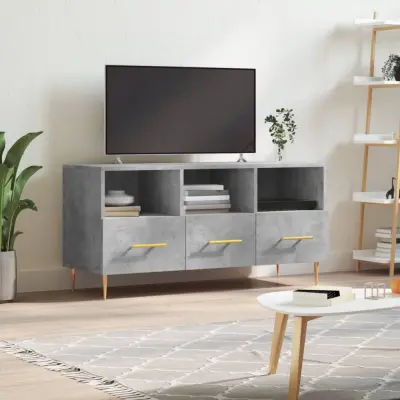 The Living Store TV omarica betonsko siva 102x36x50 cm inženirski les - TV Omarica