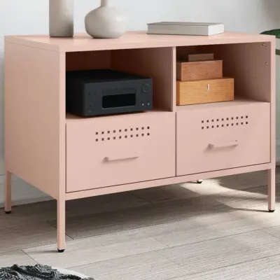 The Living Store TV omarica roza 68x39x50,5 cm hladno valjano jeklo - TV Omarica