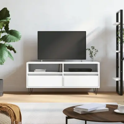 The Living Store TV omarica bela 100x34,5x44,5 cm inženirski les - TV Omarica