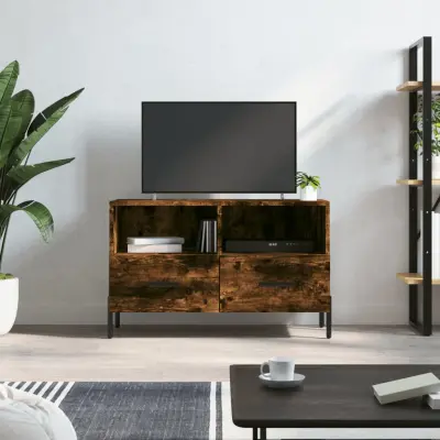 The Living Store TV omarica dimljeni hrast 80x36x50 cm inženirski les - TV Omarica