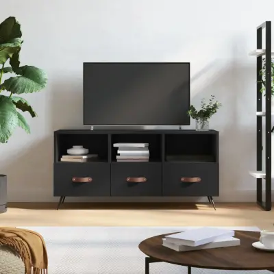 The Living Store TV omarica črna 102x36x50 cm inženirski les - TV Omarica