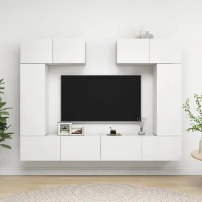 The Living Store Komplet TV omaric 6-delni bela inženirski les - Komplet TV Omaric