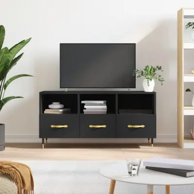 The Living Store TV omarica črna 102x36x50 cm inženirski les - TV Omarica