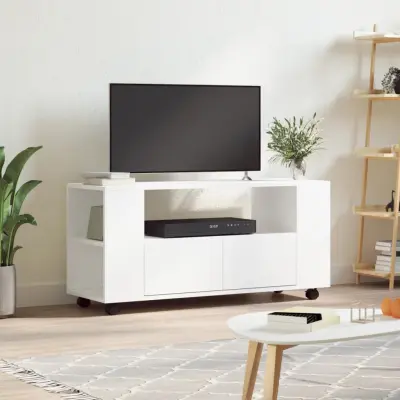 The Living Store TV omarica bela 102x34,5x43 cm inženirski les - TV Omarica