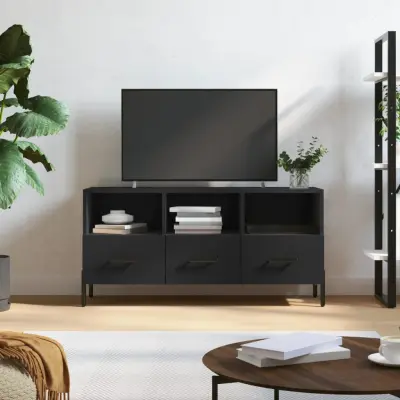 The Living Store TV omarica črna 102x36x50 cm inženirski les - TV Omarica
