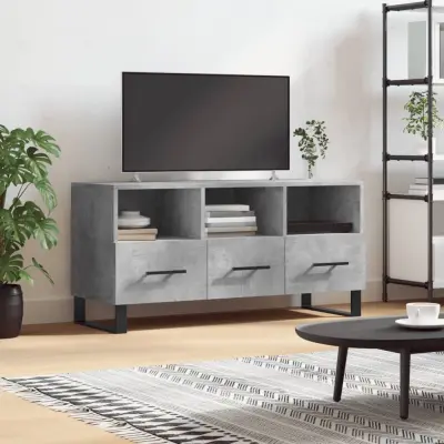 The Living Store TV omarica betonsko siva 102x36x50 cm inženirski les - TV Omarica