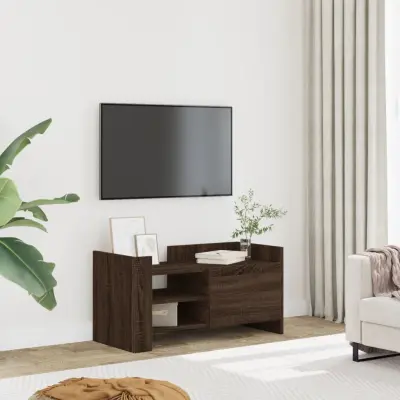 The Living Store TV omarica rjav hrast 80x35x40 cm inženirski les - TV Omarica
