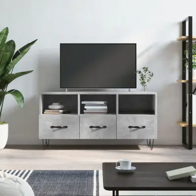 The Living Store TV omarica betonsko siva 102x36x50 cm inženirski les - TV Omarica