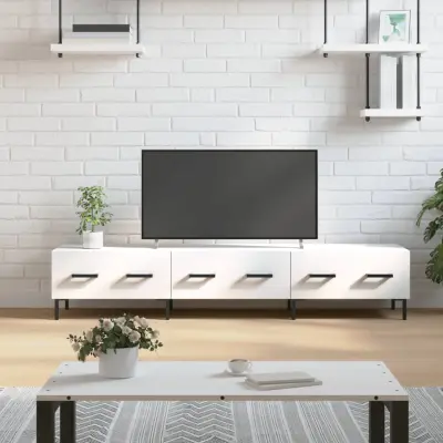 The Living Store TV omarica bela 150x36x30 cm inženirski les - TV Omarica