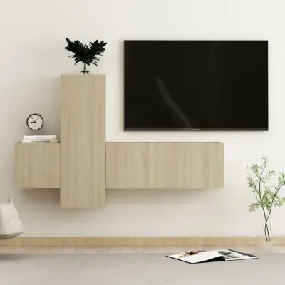 The Living Store Komplet TV omaric 3-delni sonoma hrast inženirski les - TV Omarica