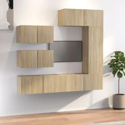 The Living Store Komplet TV omaric 6-delni sonoma hrast inženirski les - Komplet TV Omaric