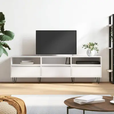 The Living Store TV omarica bela 150x30x44,5 cm inženirski les - TV Omarica