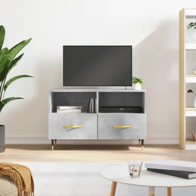 The Living Store TV omarica betonsko siva 80x36x50 cm inženirski les - TV Omarica