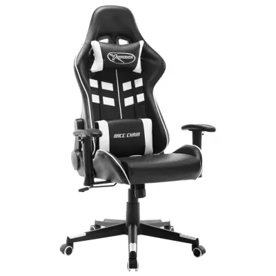 The Living Store Gaming stol črno in belo umetno usnje - Gaming Stol