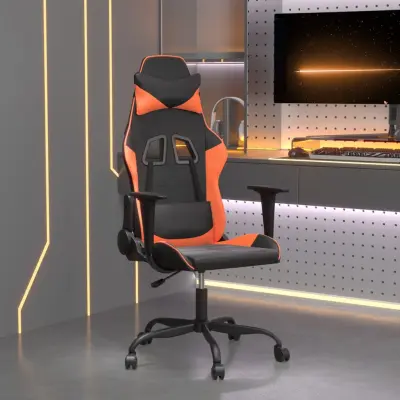 The Living Store Gaming stol črno in oranžno umetno usnje - Gaming Stol