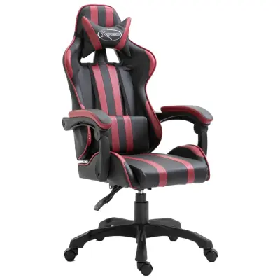 The Living Store Gaming stol vinsko rdeče umetno usnje - Gaming Stol