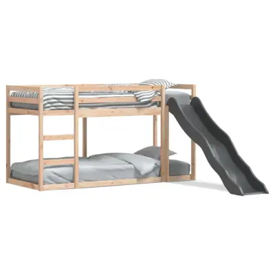 The Living Store Pograd s toboganom in lestvijo 90x200 cm trdna borovina - Pograd