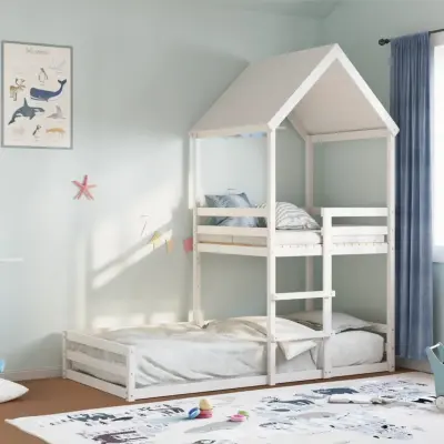 The Living Store Pograd s streho bel 90x190 cm trdna borovina - Pograd