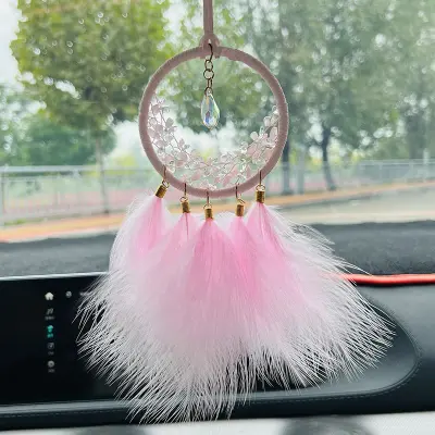 Obesek za avto Moon Crystal Pink