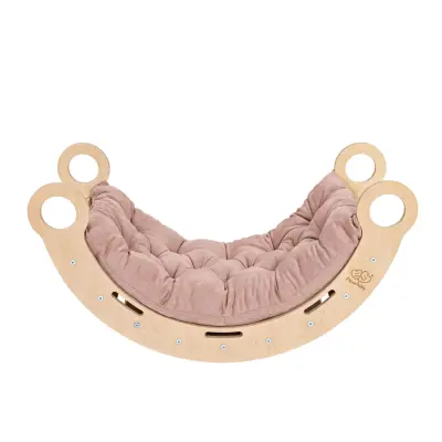 Srednji Dream Rocker Beli les z rožnato blazino