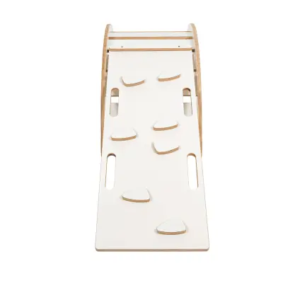 Srednje Dream Rocker White Wood & Slide & Ladder z bež blazino