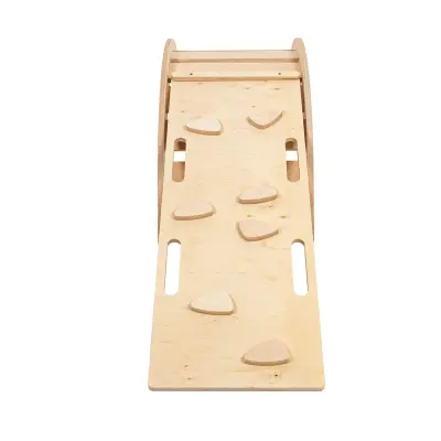 Majhna gugalnica Dream White Wood & Slide & Ladder z bež blazino