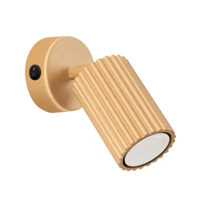 Stenska svetilka KARBON zlata s stikalom