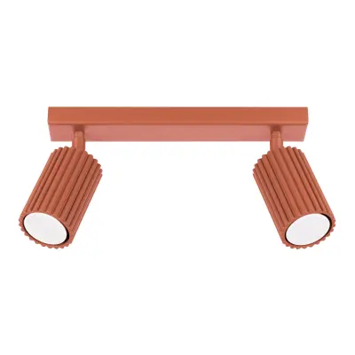 Stropna svetilka KARBON 2 rdeča okra