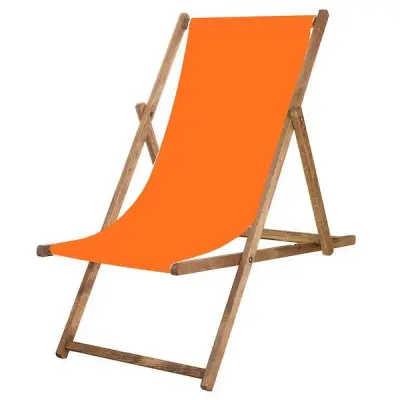 Lesen ležalnik impregniran z oranžno tkanino.