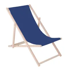 Zložljiv ležalnik za na plažo, izdelan iz lesa z bordo materialom.