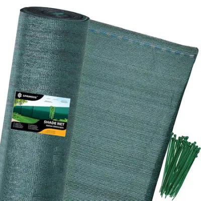 Siatka 95% senčenje 1,5x25m zelena, 185g/m2 plus 100 enot pritrdilnih sponk.