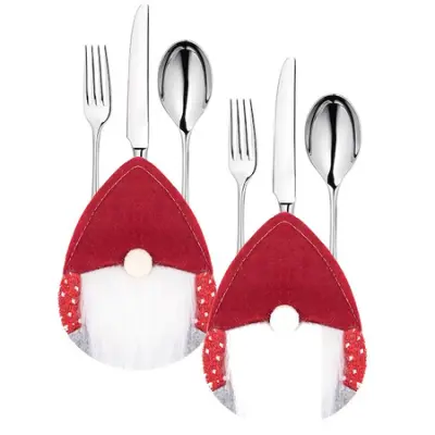 Žepek za jedilni pribor 2 kosa. Božični etui, božični okraski rdeči vilini.