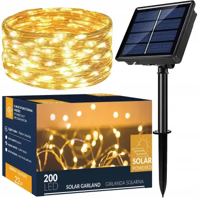 GUADALUPE LIGHTS solar 200 LED solar GARDEN 22m TOPLO BELA