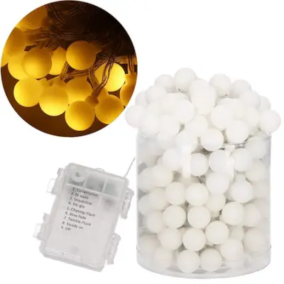 Okrasne luči 50 LED kroglic z 8 načini osvetlitve / topla bela