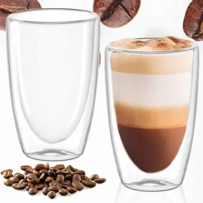 2x TERMO KOZAREC ZA KAVO LATTE TEA Z DVOJNIM DNOM 480ml DARILO
