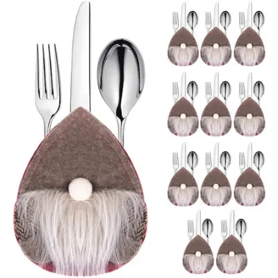 12-delni žep za jedilni pribor, božična torbica, božični škratek.