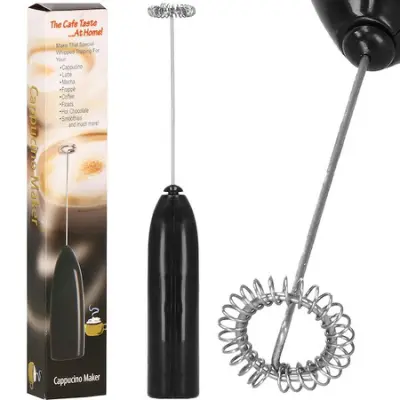 19 cm črn električni penilnik mleka.