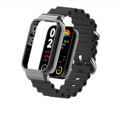 Xiaomi Band 8 Pro kovinsko ohišje Ocean Silikonski trak Black
