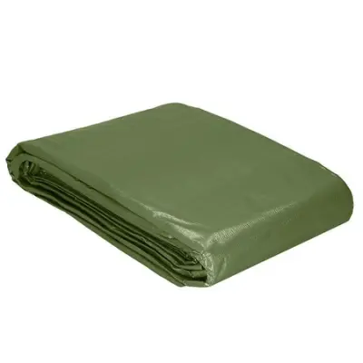 Debela zelena zaščitna ponjava dimenzij 5x8 metrov in 120g/m2.