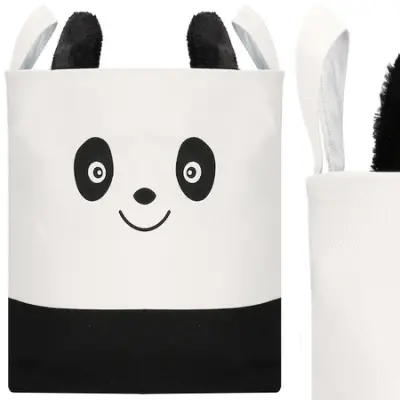 Košara za shranjevanje igrač in oblačil bež-črna panda