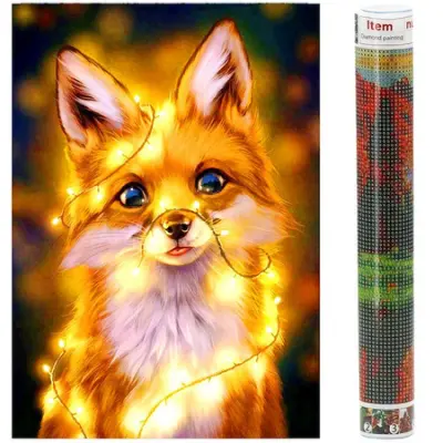 Fox diamantni mozaik, slika 40x30 cm.