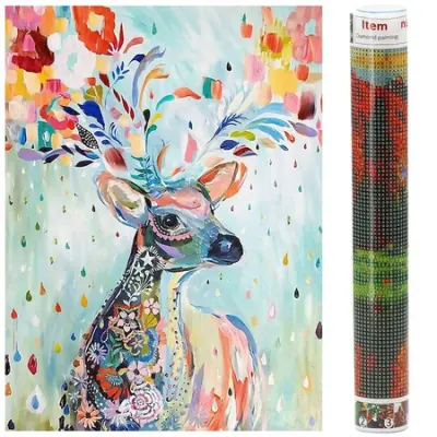 Mozaika jelena z diamanti, slika 40x30 cm.