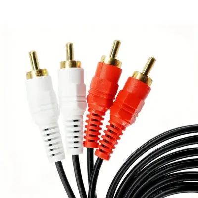Riff RF983 2x RCA do 2x RCA avdio kabel 1,5 m pozlačeni priključki Črna