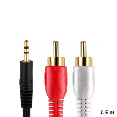 Riff RF010 3,5 mm do 2x RCA avdio kabel 1,5 m pozlačeni priključki