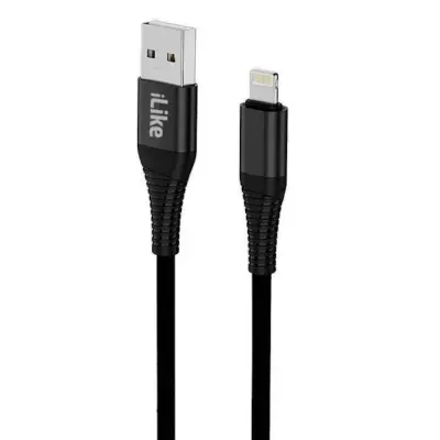 iLike CCI01 Durable TPE USB to Lightning iPhone & iPad Fast 3.1A Charger Cable 1m Black