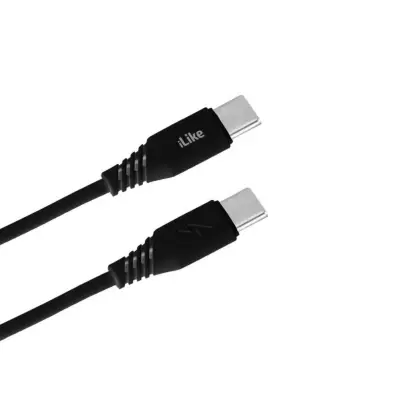 iLike CTT01 Durable TPE USB-C v USB-C (Type-C) Fast 3.1A Data & Charger Cable 1m Black