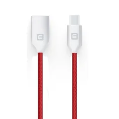 Evelatus TPC06 konektor iz najlonske pletenice iz cinkove zlitine USB v USB-C Podatkovni in PD 20 W polnilni kabel 1 m rdeč