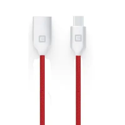 Evelatus TPC06 konektor iz najlonske pletenice iz cinkove zlitine USB v USB-C Podatkovni in PD 20 W polnilni kabel 1 m rdeč